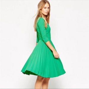 Asos flared green dress